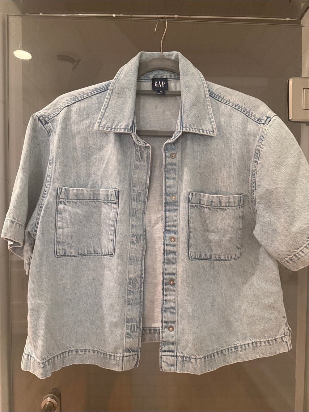 GAP Light Blue Denim Button-Up Shirt - Picture 2 of 3